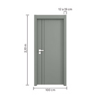 Kit Porta Madeira MDF|HDF de Giro Direito|Esquerdo Grafite 210x100cm Sarrafeada Batente 12 a 19cm Vivace Plus Line